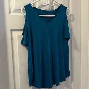 Teal Cold Shoulder Women's Top